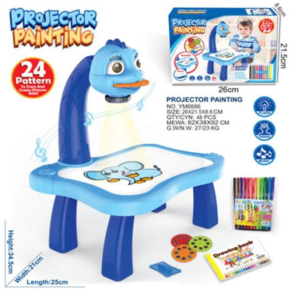 LED Projector Drawing Table for Kids โ Interactive Art Station with Music & 24 Pattern Slides - Infinitygallery.store
