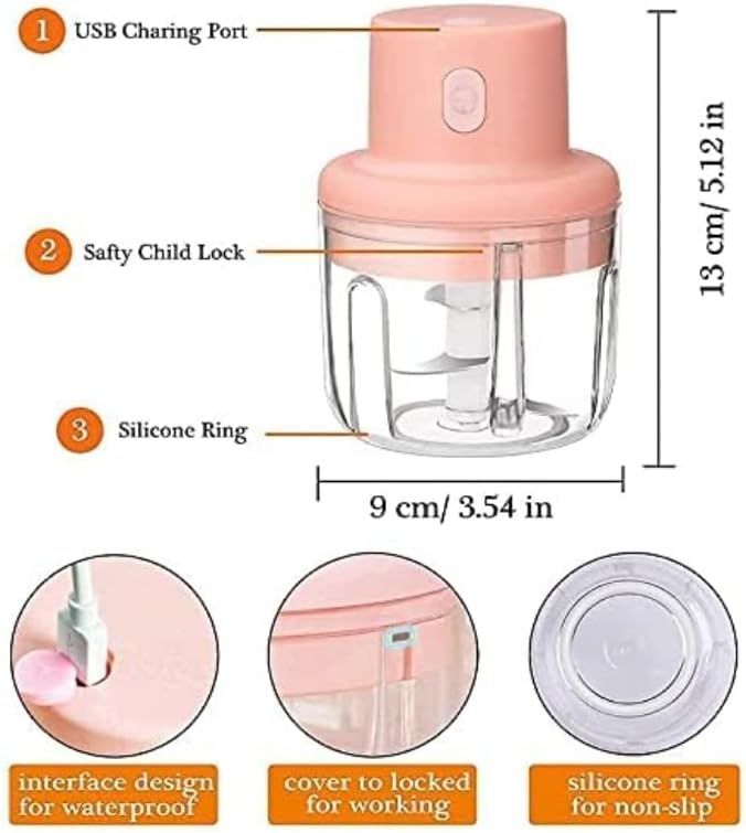 Wireless Electric Mini Food Chopper – Cordless, Portable & Battery Powered (250ml) - Infinitygallery.store