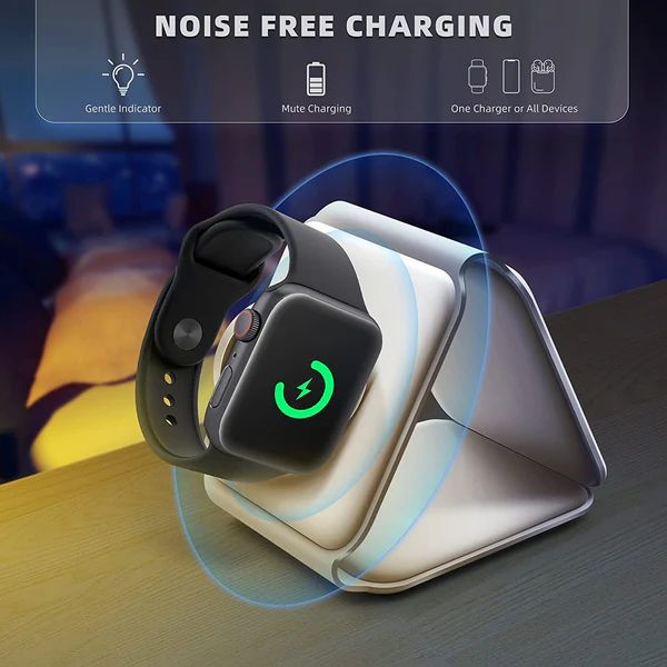 3-in-1 Wireless Charging Station – Foldable Fast Charger for iPhone, Apple Watch & AirPods - Infinitygallery.store