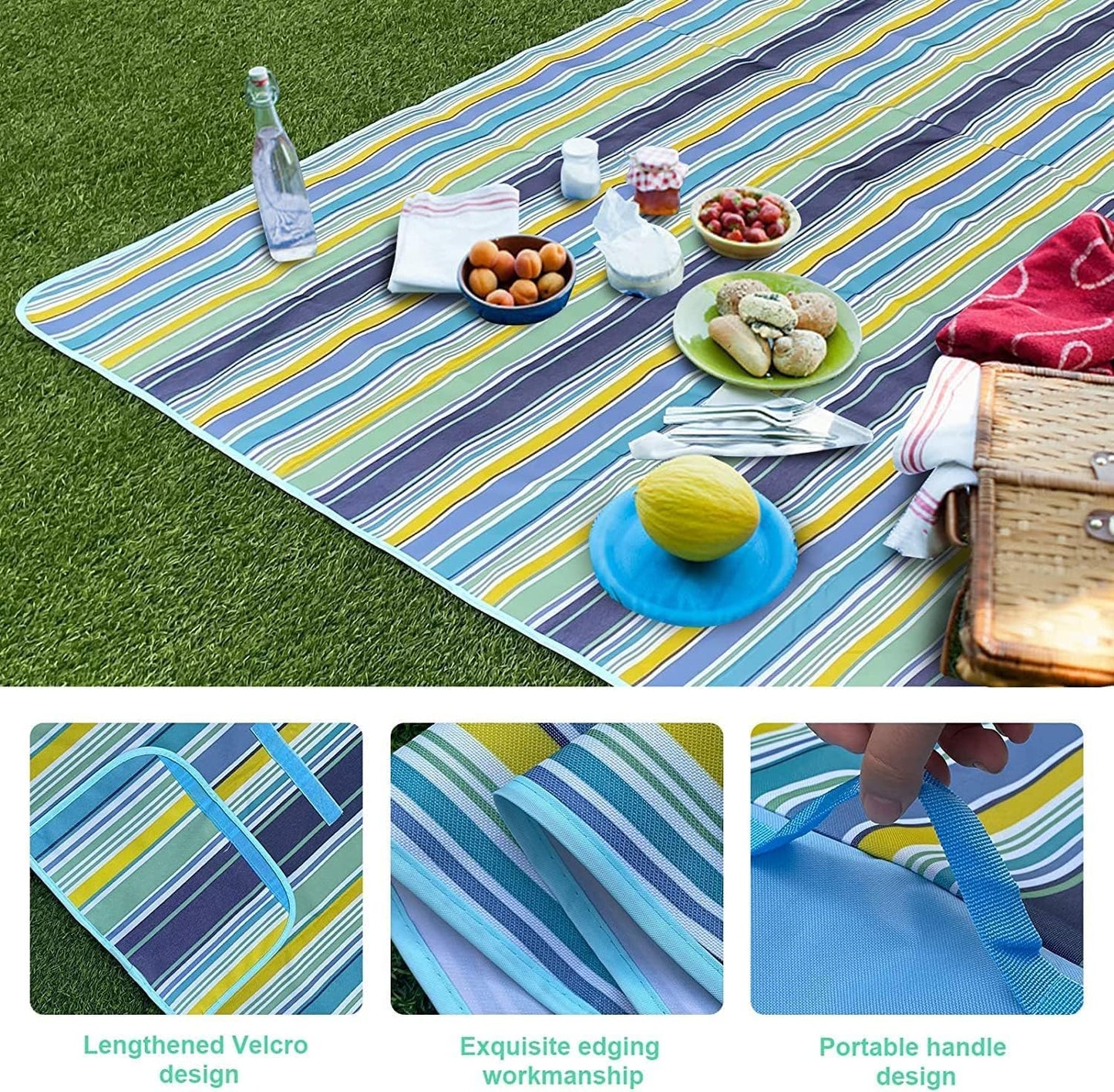 Waterproof Foldable Picnic Mat – Portable, Sand-Proof & Easy-to-Clean Blanket for Outdoors, Beach & Camping - Infinitygallery.store