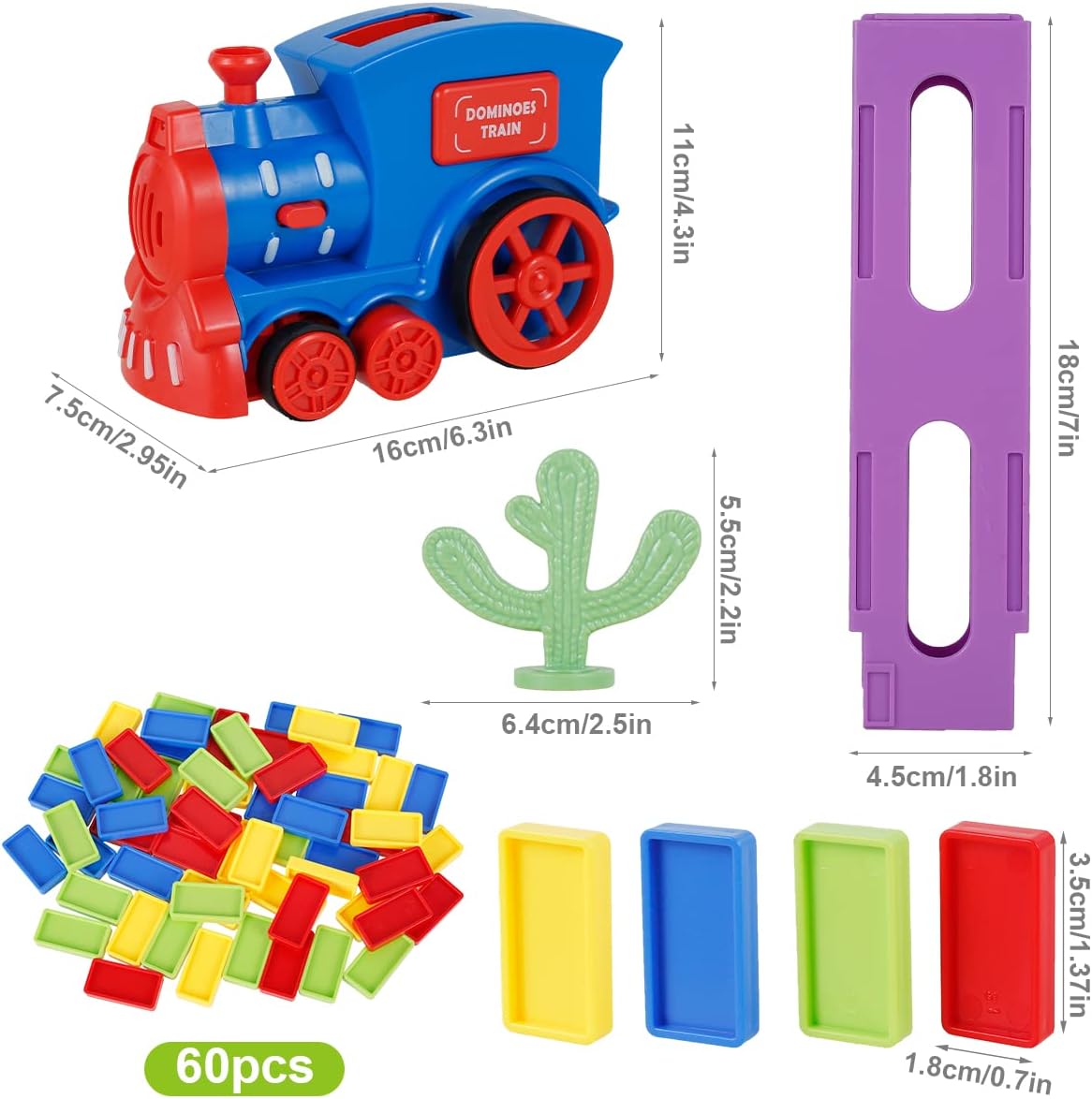 Domino Train โ Automatic Domino Laying Toy for Kids with Construction Props - Infinitygallery.store