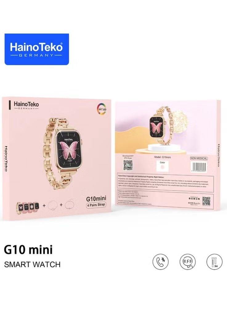 Haino Teko G10 Mini Smart Watch – 4 Straps, Bluetooth Call, Always-On Display & Wireless Charging | Infinity Gallery - Infinitygallery.store
