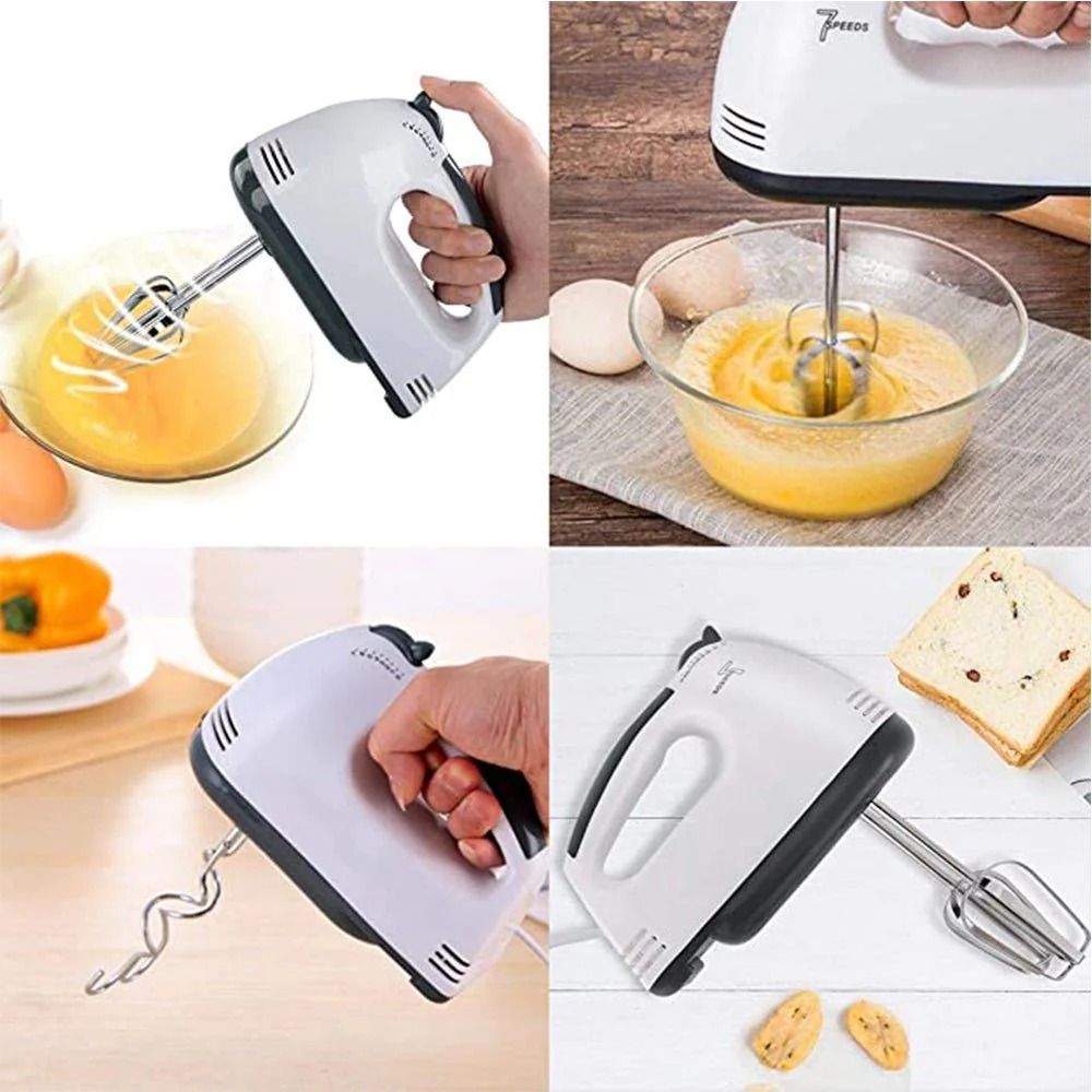 Super Hand Mixer with Stainless Steel Attachments – 7 Speeds + Turbo Function - Infinitygallery.store