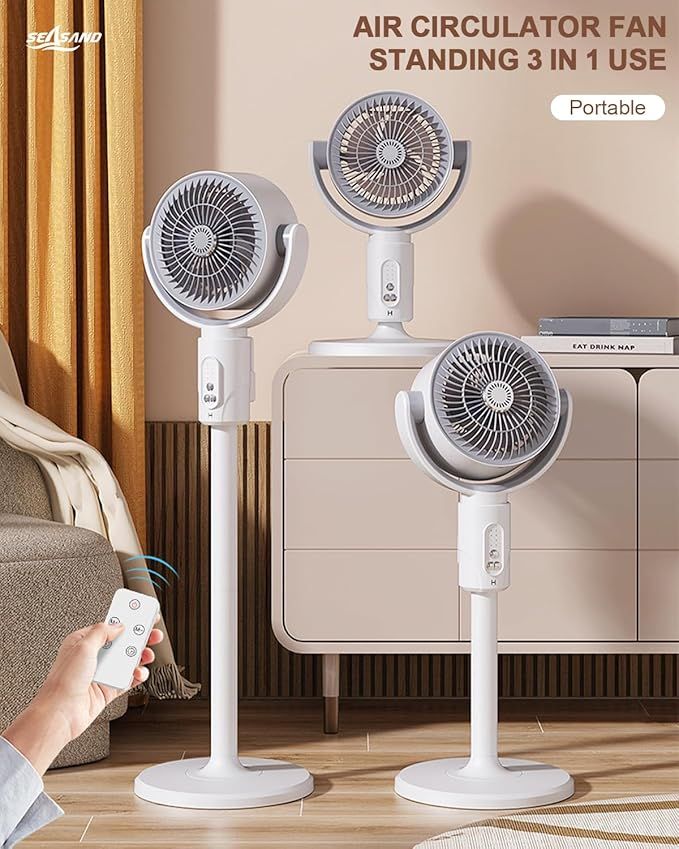 Adjustable Standing Fan with Remote Control – Multifunction Cooling & Air Circulation Fan for Bedroom - Infinitygallery.store