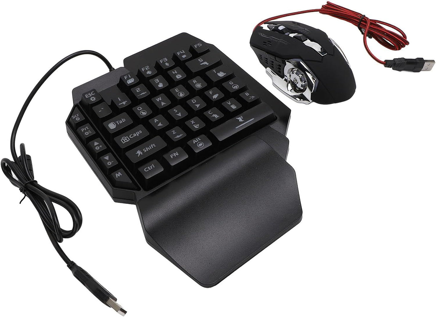 One-Hand RGB Gaming Keyboard & Mouse Combo – Mobile Gaming with PC Precision - Infinitygallery.store