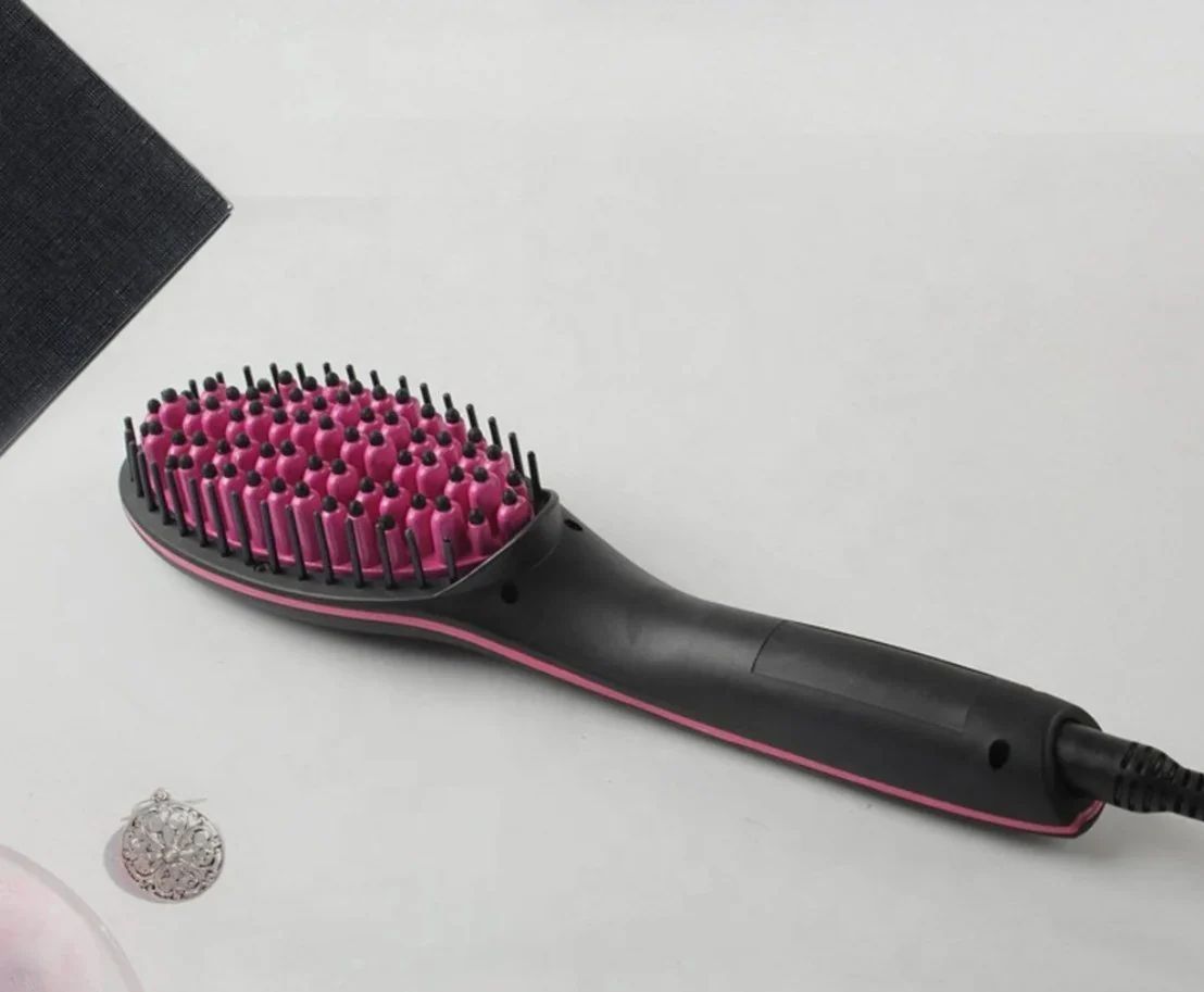 ✨ Brush Straightener – 2-in-1 Hair Straightening & Scalp Massaging Hot Comb - Infinitygallery.store