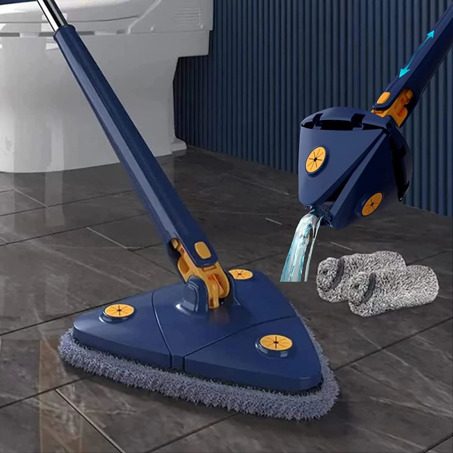 360° Rotating Triangular Mop – Wet & Dry Cleaning with Extendable Handle - Infinitygallery.store