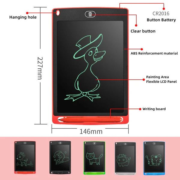 LCD Writing Tablet for Kids – Portable Doodle Board with Colorful Pens & Eco Lanyard | Infinity Gallery - Infinitygallery.store