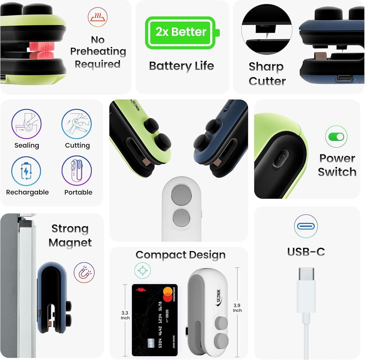 Mini Portable Bag Sealer & Cutter – Rechargeable 2-in-1 Heat Sealing Machine - Infinitygallery.store
