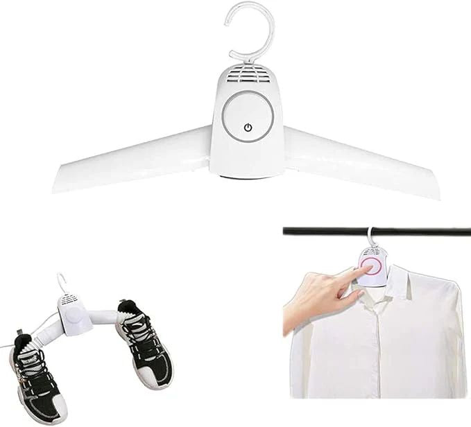 Portable Clothes Drying Hanger – Quick Dry, Foldable & Dual-Mode Shoe and Garment Dryer with Odor Removal - Infinitygallery.store
