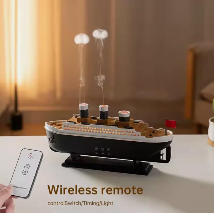 Titanic Steam Ship Humidifier & Essential Oil Diffuser – Aromatherapy Cool Mist with LED Lights - Infinitygallery.store