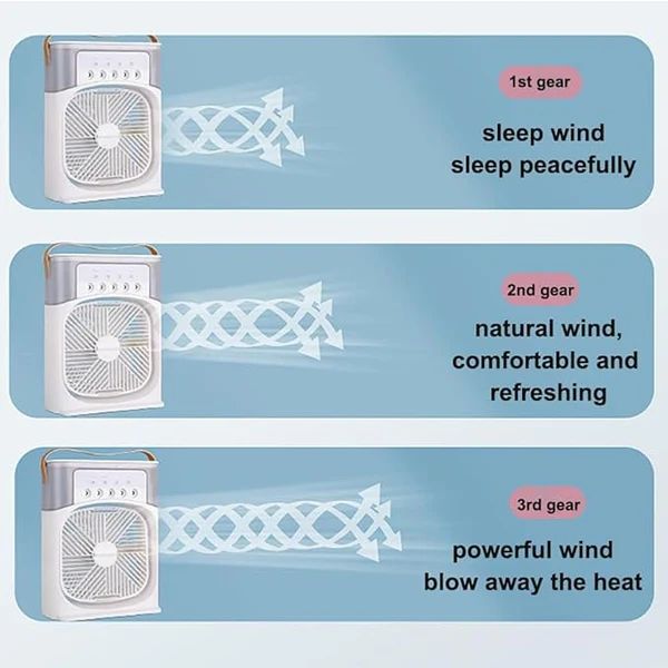 Cooling Fan with Ice – Portable Mini Frost Breeze Oscillating Fan with Misting, Remote & 3 Speeds - Infinitygallery.store