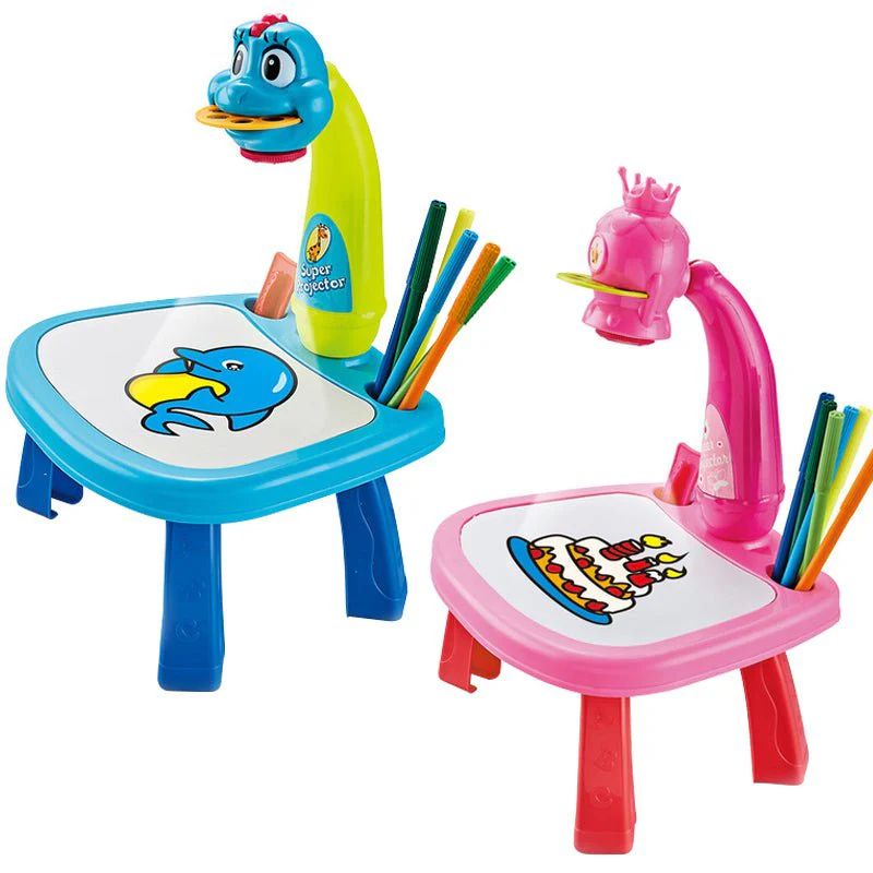 LED Projector Drawing Table for Kids โ Interactive Art Station with Music & 24 Pattern Slides - Infinitygallery.store