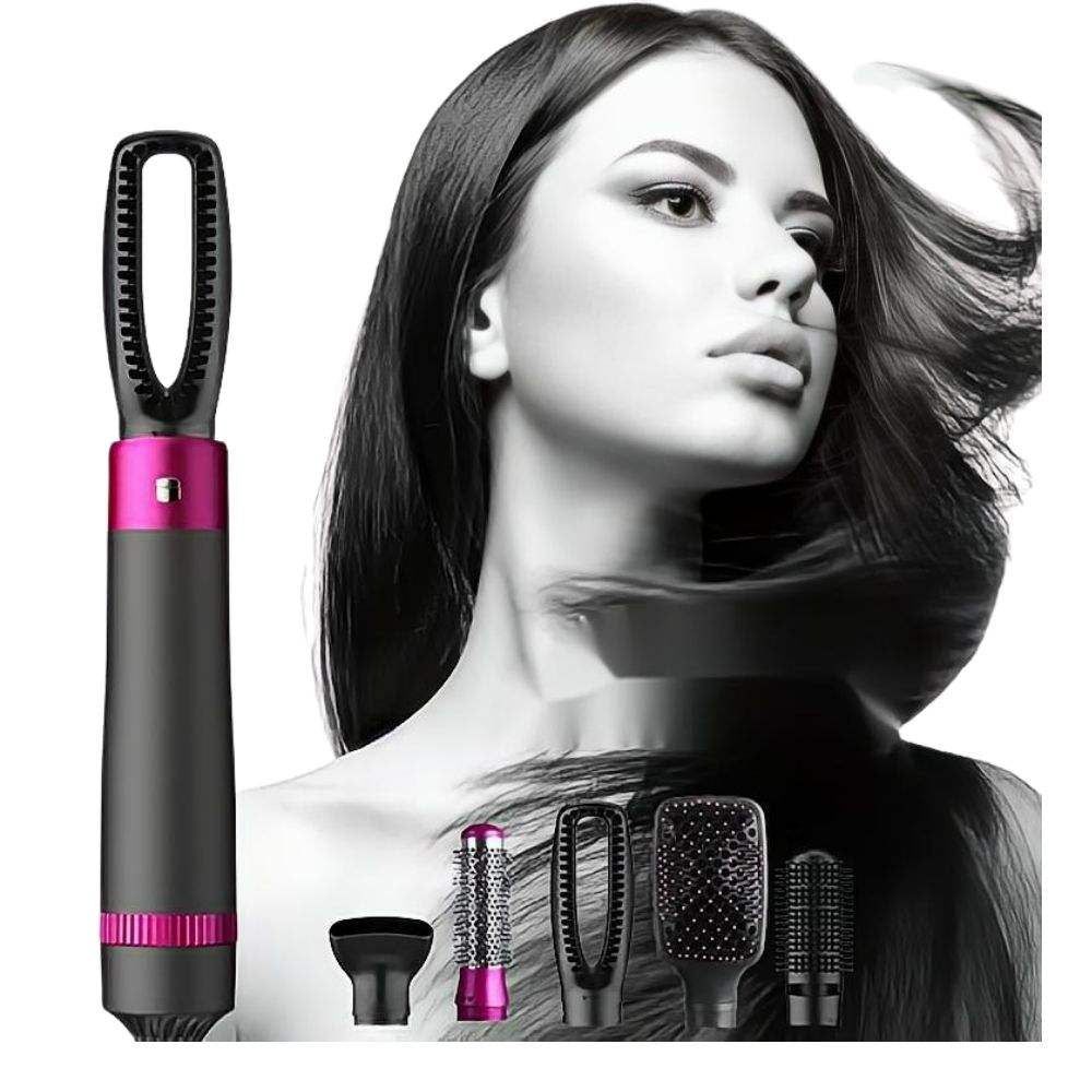 5-in-1 Hot Air Brush – Ceramic Airwrap Styler with Interchangeable Attachments - Infinitygallery.store