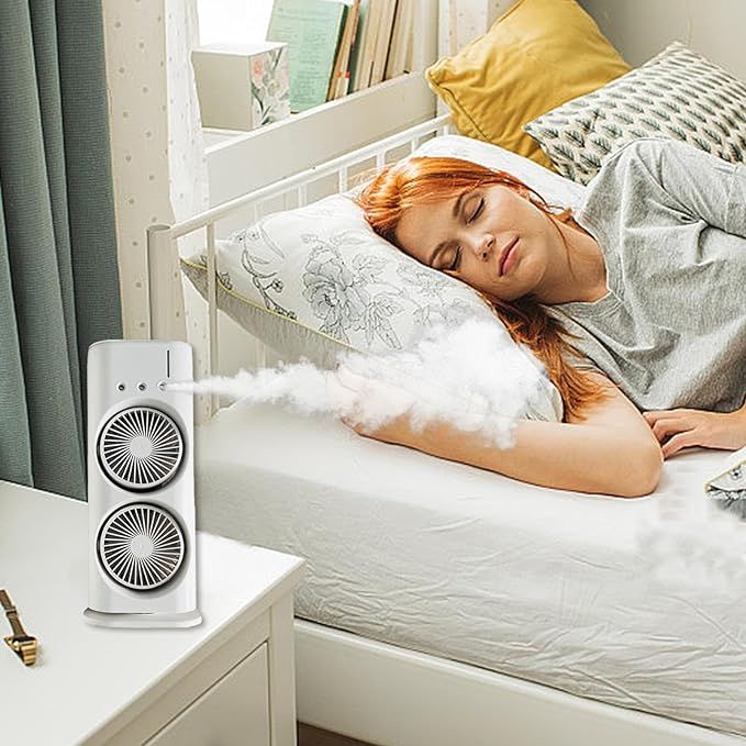 Double Ended Spray Fan – LED Mist Cooling with USB Rechargeable Design - Infinitygallery.store