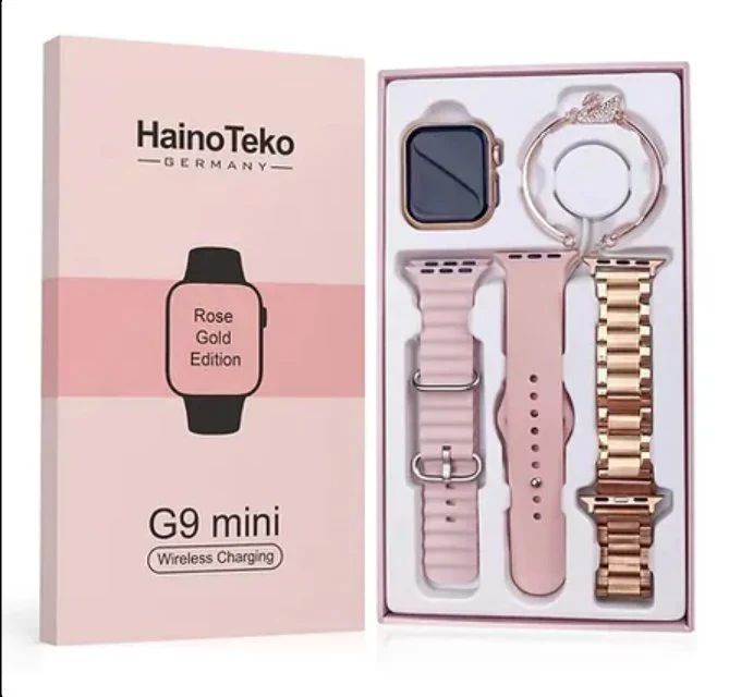 Haino Teko G9 Mini Rose Gold Smart Watch – Elegant Design with Fitness & Sleep Tracking | Infinity Gallery - Infinitygallery.store