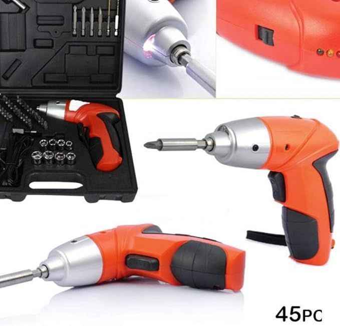 45-Piece Cordless Screwdriver Set – Lightweight, Portable & Ergonomic Design