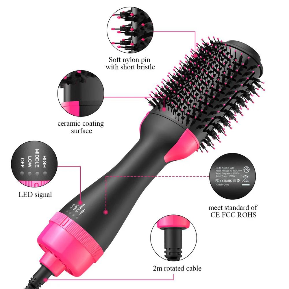 One Step Hot Air Brush โ 4-in-1 Hair Dryer, Straightener, Curler & Volumizer - Infinitygallery.store