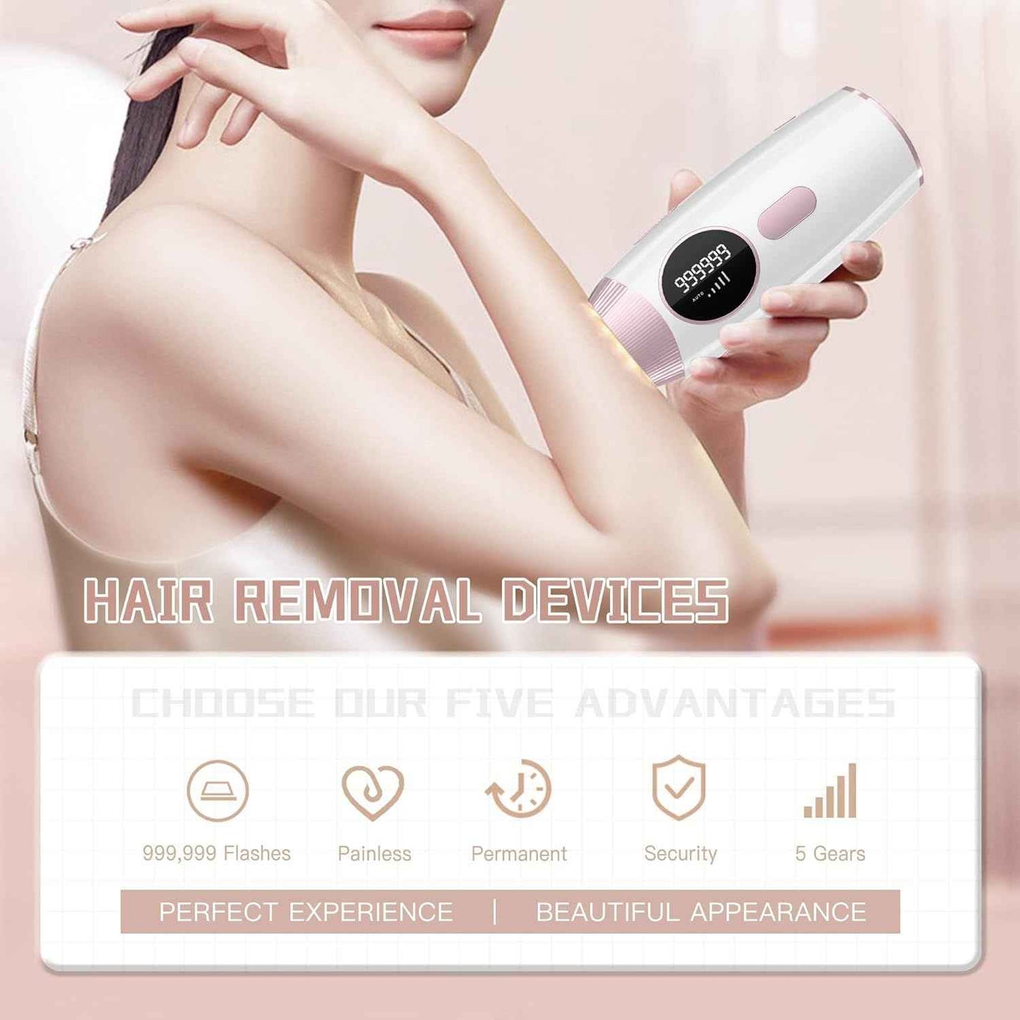 IPL Laser Hair Removal Device – 999,999 Flashes for Women & Men | Safe, Painless, At-Home Use