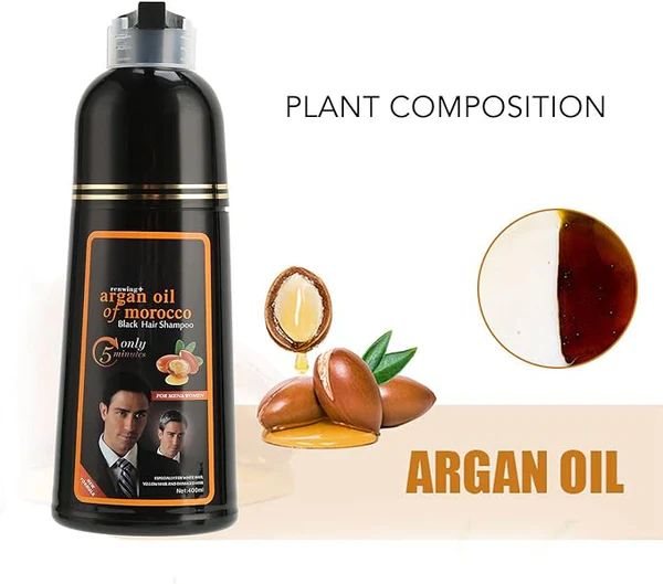 🖤 Black Hair Dye Shampoo – Instant Gray Coverage with Natural Plant Extracts (400ml) - Infinitygallery.store