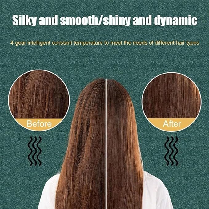 2-in-1 Ionic Hair Straightener Comb with Anti-Scald Design & Protein Coating - Infinitygallery.store