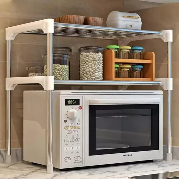 Stainless Steel Kitchen Storage Rack – Multi-Layer Organizer with Hooks & Easy Assembly - Infinitygallery.store