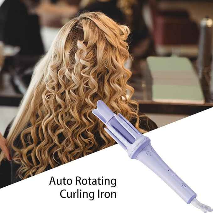 Automatic Curling Iron – One-Click Rotating Hair Curler with Anti-Frizz Ionic Technology