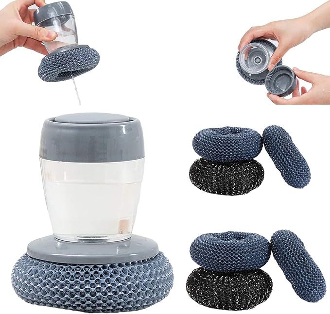 2-in-1 Cleaning Pot Brush with Soap Dispenser – Kitchen Sink & Dish Brush - Infinitygallery.store