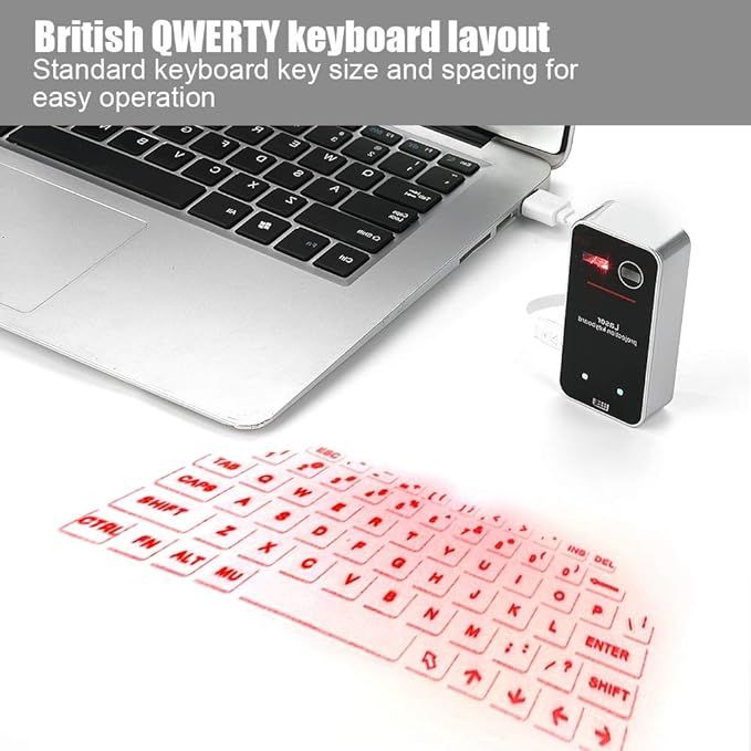 Laser Projection Keyboard with Mouse Function – Wireless, Portable & Bluetooth-Enabled - Infinitygallery.store