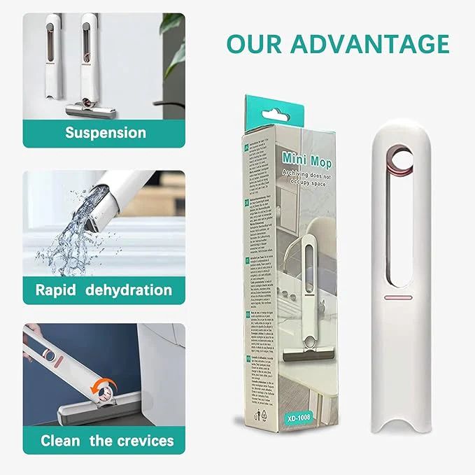 Portable Mini Mop – Compact Self-Wringing Mop for Small Spaces & Corners - Infinitygallery.store