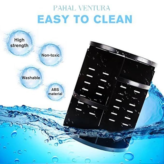 360° Rotating Makeup Organizer Box – Large Capacity, Adjustable Tiers, Clear Vanity Storage - Infinitygallery.store
