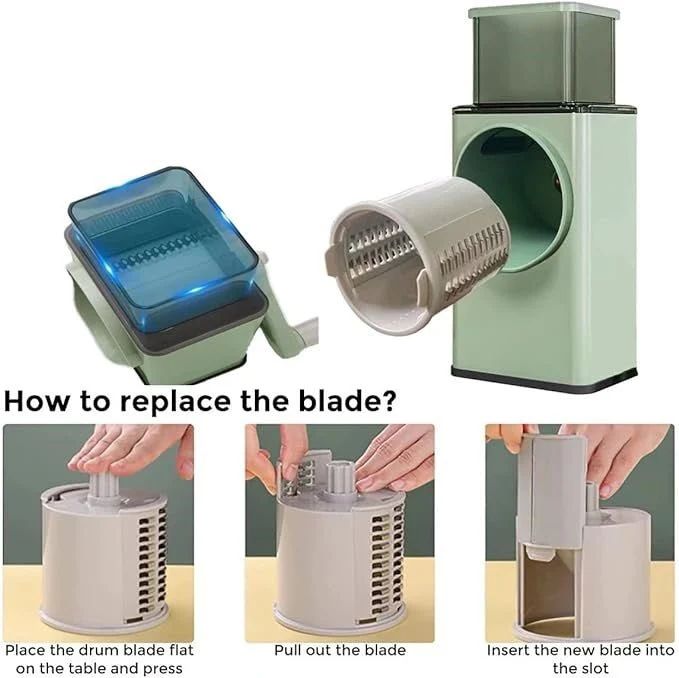 Stainless Steel Vegetable Cutter – Multi-Functional Mandoline Slicer with 3 Interchangeable Blades - Infinitygallery.store