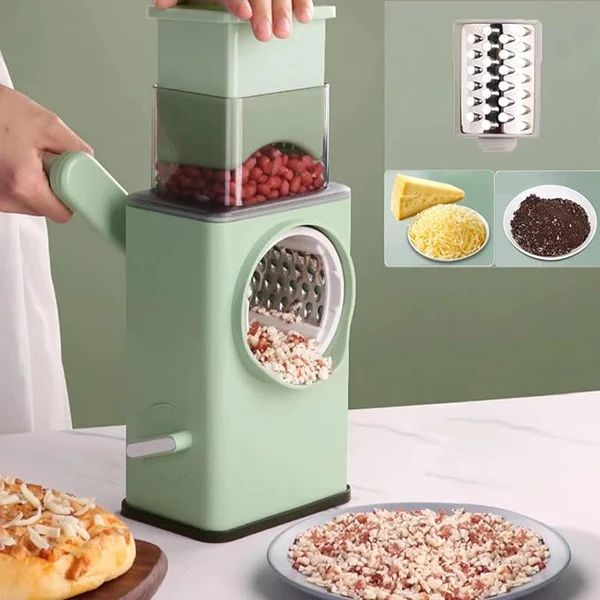 Stainless Steel Vegetable Cutter – Multi-Functional Mandoline Slicer with 3 Interchangeable Blades - Infinitygallery.store