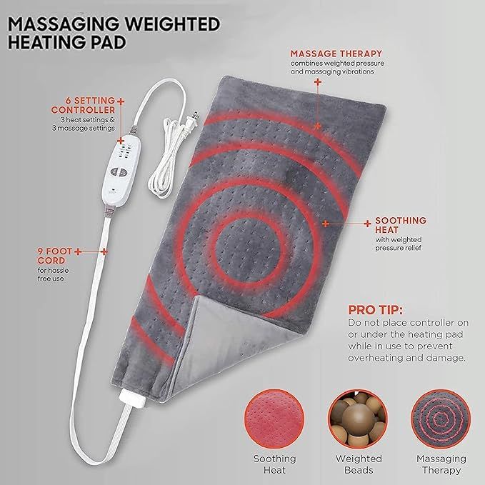 Calming Heat Multi-Purpose Electric Heating Pad with Digital Controller & Auto Shut-Off - Infinitygallery.store