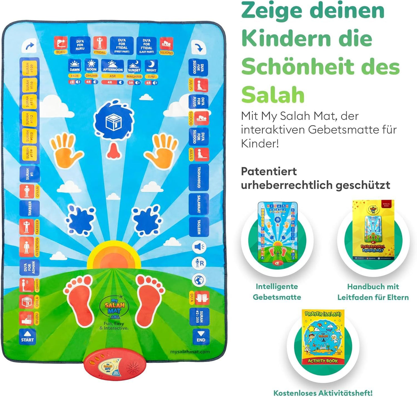 Interactive Touch-Sensitive Kids Prayer Mat – My Prayer Mat for Learning Salah - Infinitygallery.store