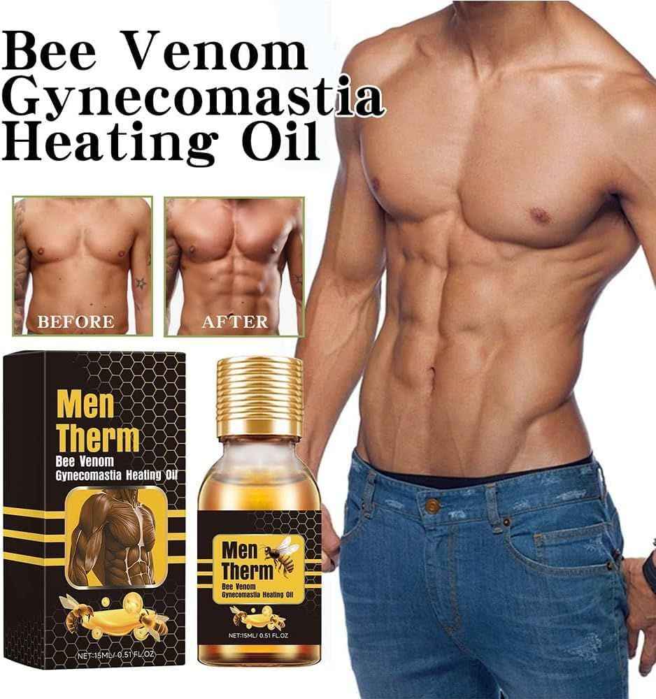 MenTherm Bee Venom Gynecomastia Heating Oil – Firm & Sculpt Male Chest Naturally
