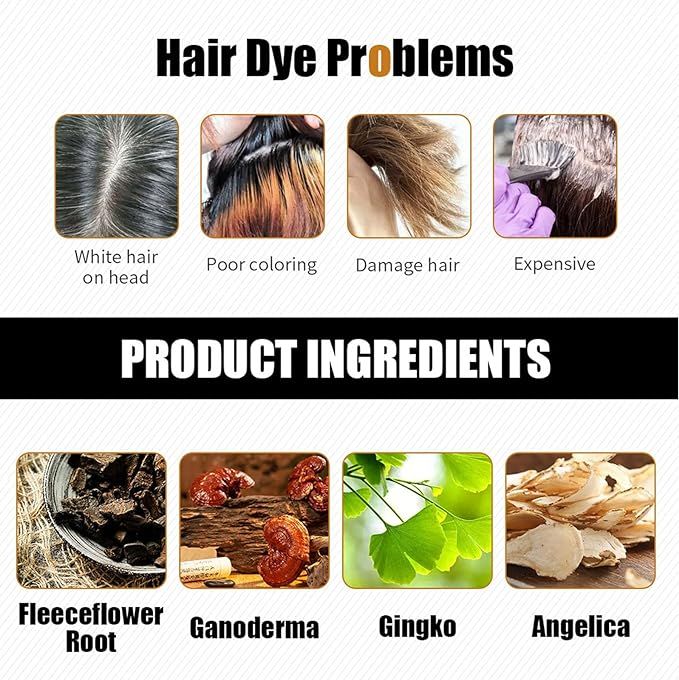 🖤 Black Hair Dye Shampoo – Instant Gray Coverage with Natural Plant Extracts (400ml) - Infinitygallery.store