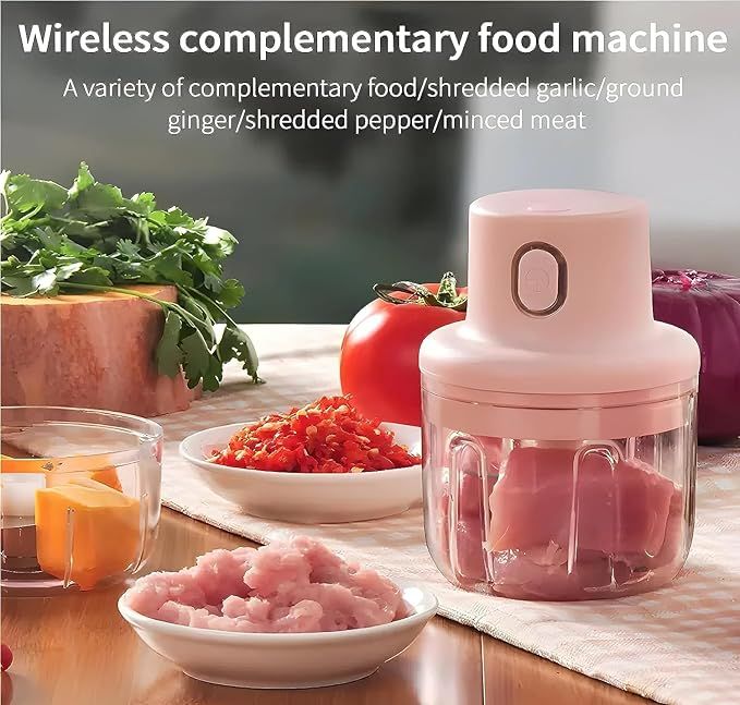 Wireless Electric Mini Food Chopper – Cordless, Portable & Battery Powered (250ml) - Infinitygallery.store