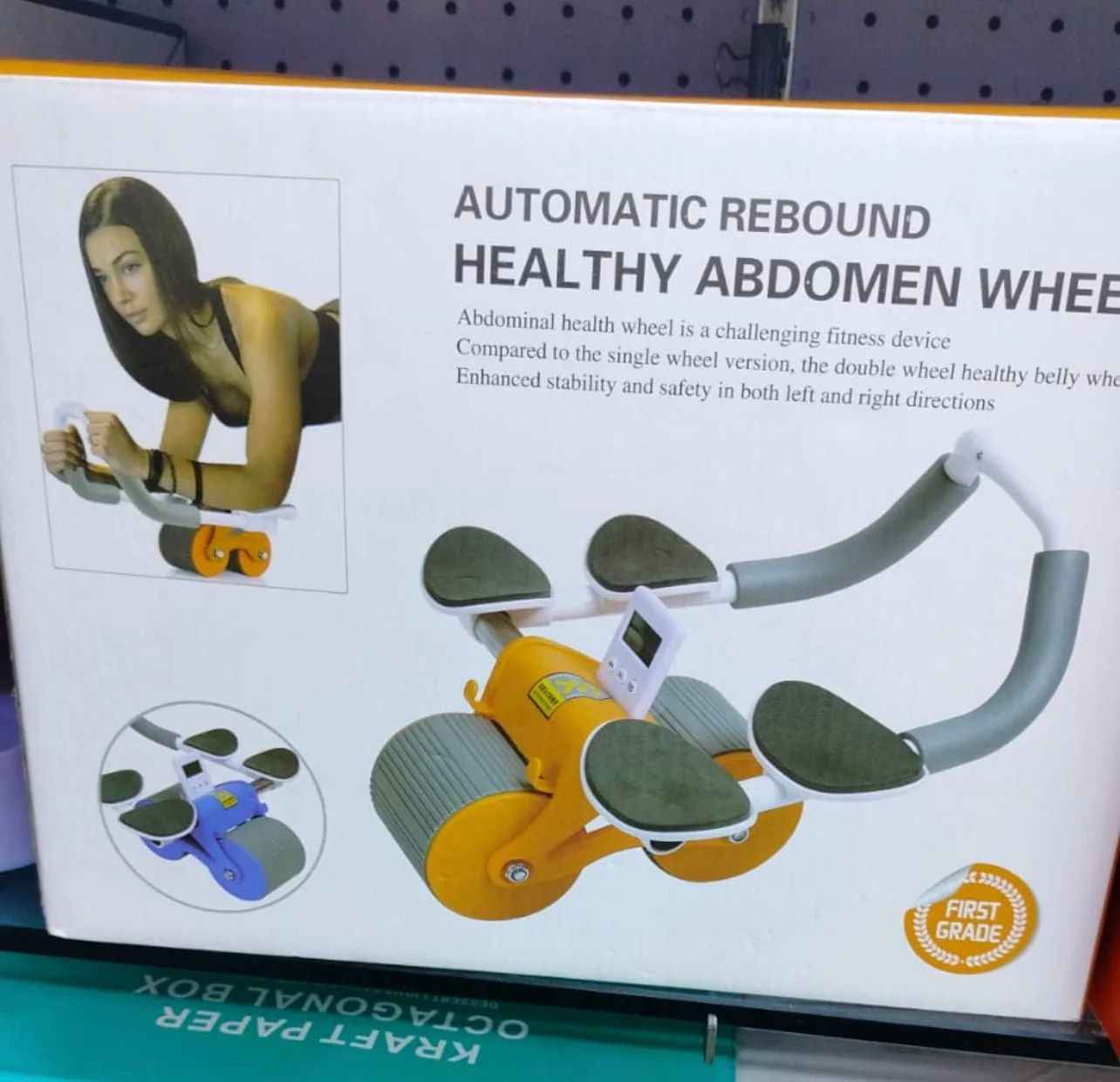 Auto Rebound Ab Roller with Elbow Support – Core Strength Trainer for Total Ab Workouts