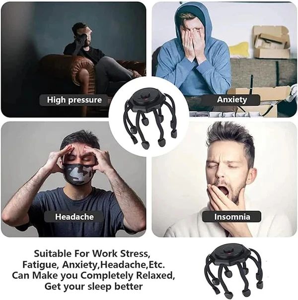 360° Ultra Head Massager – Full Scalp Coverage with 3 Vibration Modes - Infinitygallery.store