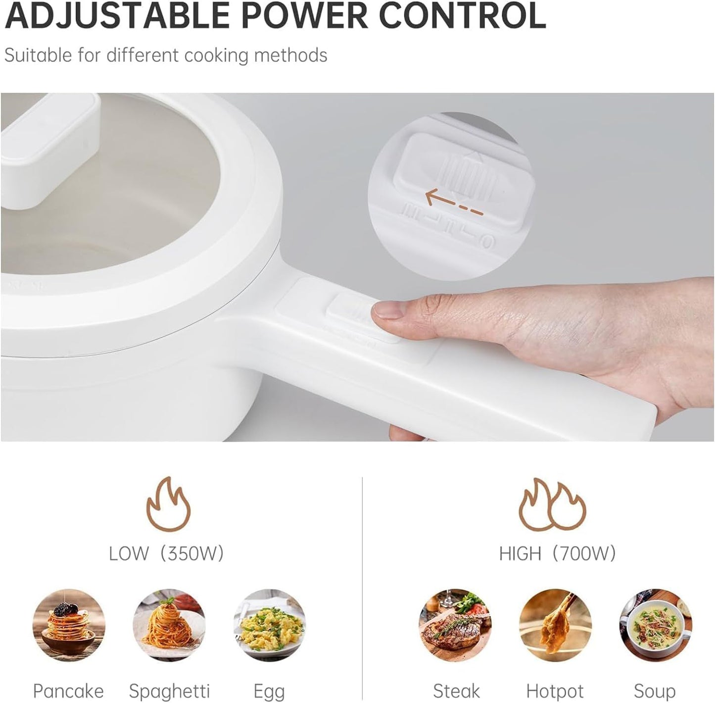 Electric Hot Pot with Steamer – 1.5L Non-Stick Mini Cooker, Adjustable Power (700W), Compact & Portable - Infinitygallery.store
