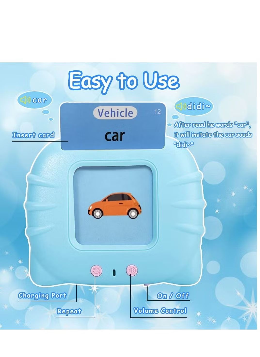 Talking Flash Cards for Toddlers – 112 Cards, 224 Words | Educational Learning Toy Ages 1-5 - Infinitygallery.store