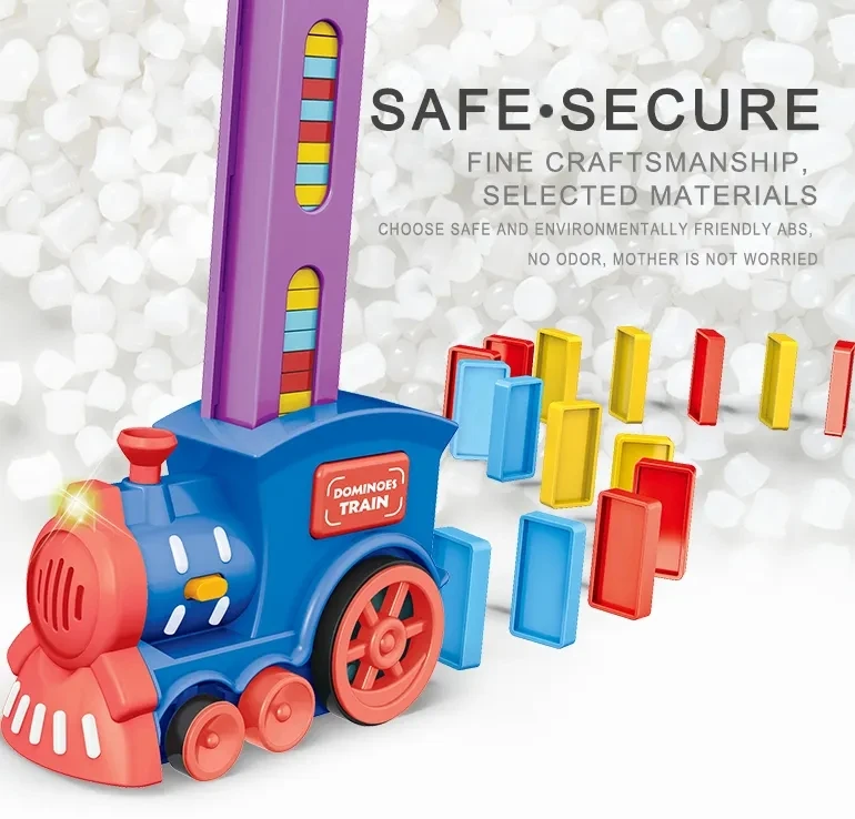Domino Train โ Automatic Domino Laying Toy for Kids with Construction Props - Infinitygallery.store
