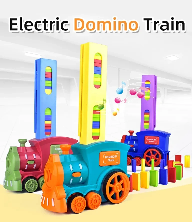 Domino Train โ Automatic Domino Laying Toy for Kids with Construction Props - Infinitygallery.store