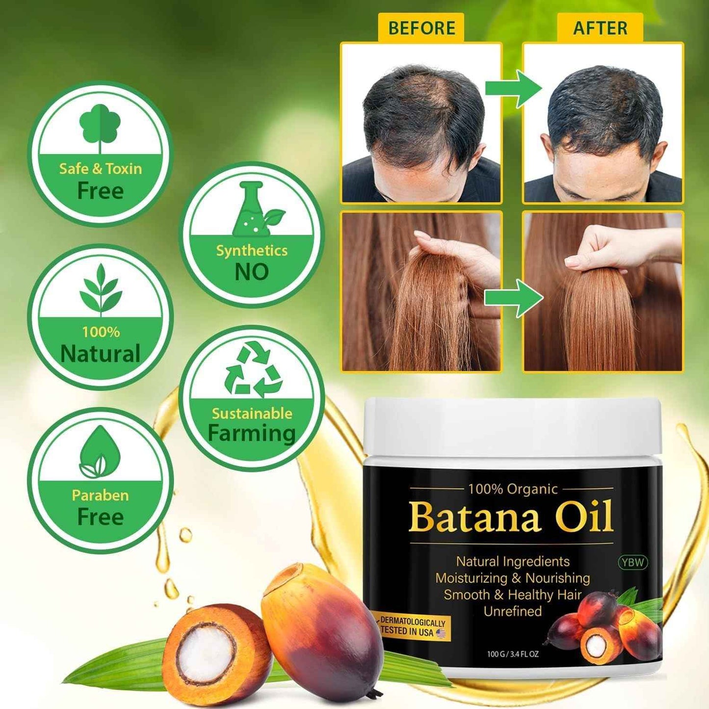 Batana Oil for Hair Growth and Repair – 100% Natural from Honduras