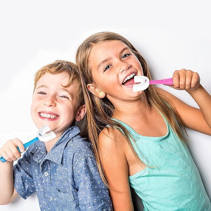 Kids U-Shaped Toothbrush – 360° Gentle Cleaning for Ages 2–12 - Infinitygallery.store