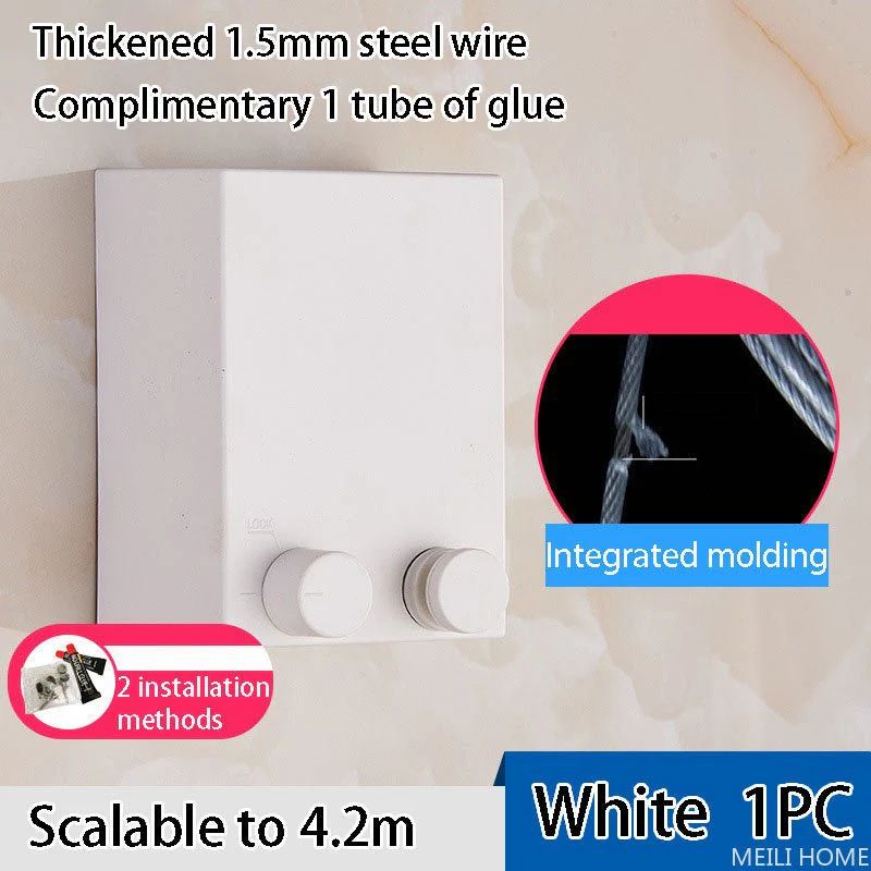Telescopic Clothesline – Retractable Indoor/Outdoor Drying Rope (13.8ft) - Infinitygallery.store