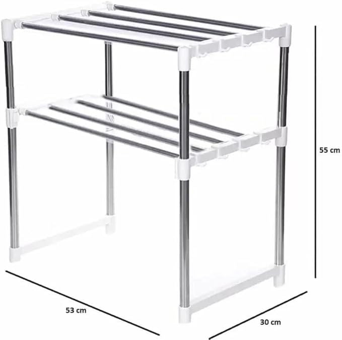 Stainless Steel Kitchen Storage Rack – Multi-Layer Organizer with Hooks & Easy Assembly - Infinitygallery.store