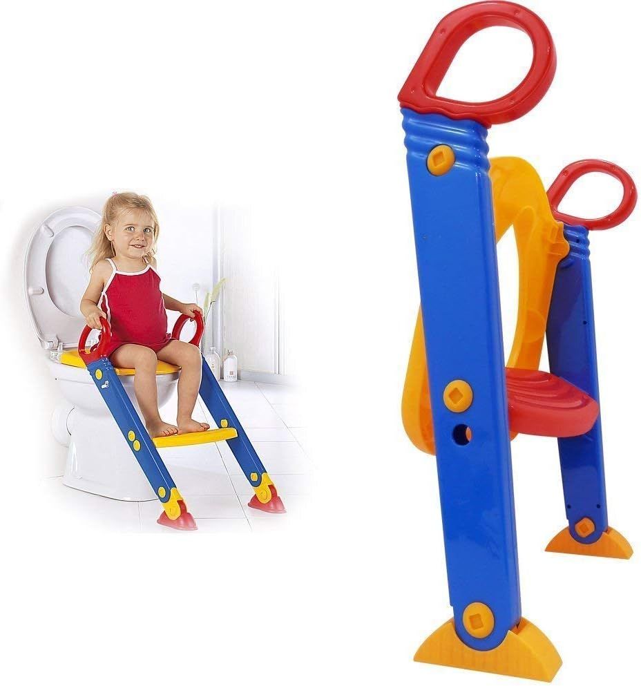 Children’s Toilet Ladder Trainer – Adjustable, Foldable & Non-Slip Potty Training Seat - Infinitygallery.store