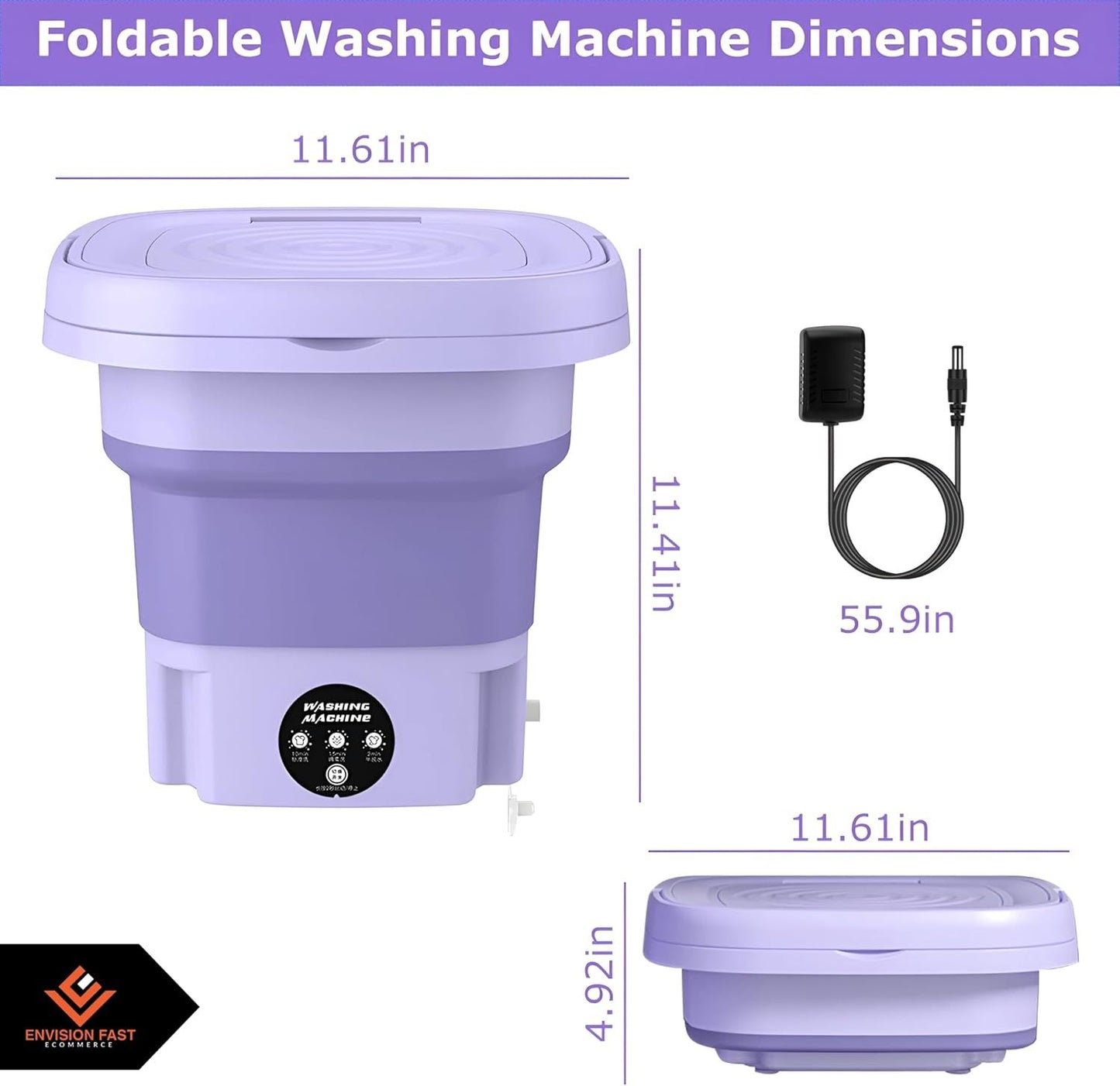 Mini Portable Washing Machine with Built-In Dryer – 5.5kg Compact Folding Washer for Home & Travel - Infinitygallery.store
